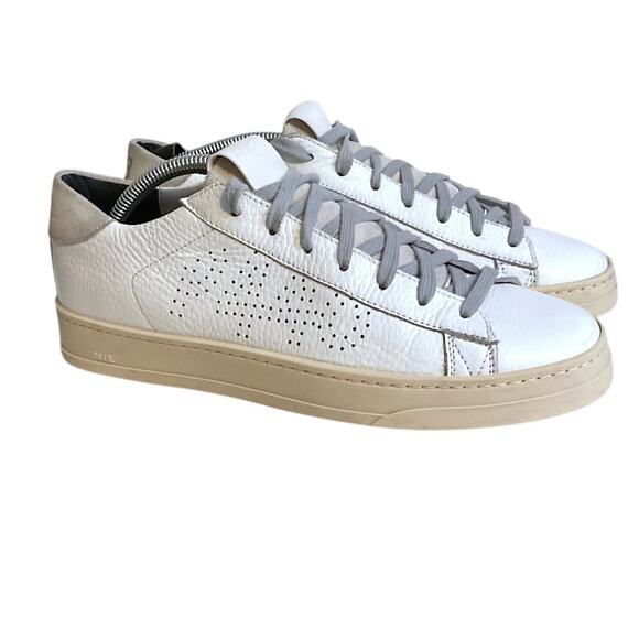 P448 Jack Lace Up Closure Women’s EU 39 US 8 Leather Sneaker White & Gray Italy - Picture 12 of 16